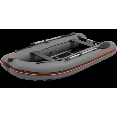 Колибри КМ-360ДСЛ (Kolibri KM-360DSL) тёмно-серая моторная килевая надувная лодка + алюминиевый пайол