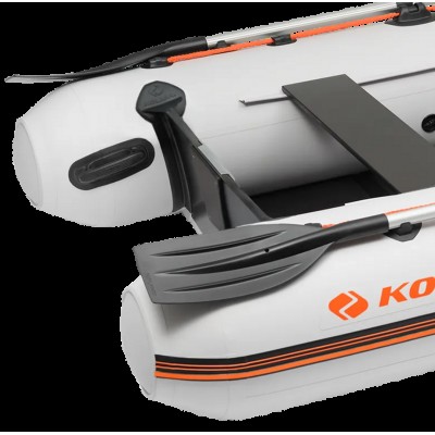 Колибри КМ-360ДСЛ (Kolibri KM-360DSL) светло-серая моторная килевая надувная лодка + фанерный пайол