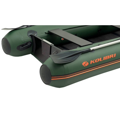 Надувная лодка Колибри КМ-280ДЛ (Kolibri KM-280DL) моторная килевая слань-книжка, зелёная
