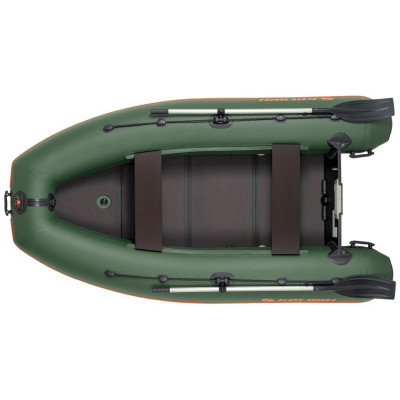 Надувная лодка Колибри КМ-280ДЛ (Kolibri KM-280DL) моторная килевая слань-книжка, зелёная