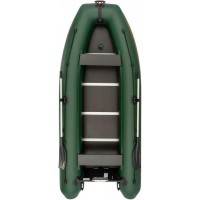 Колибри КМ-360ДСЛ (Kolibri KM-360DSL) зелёная моторная килевая надувная лодка + фанерный пайол