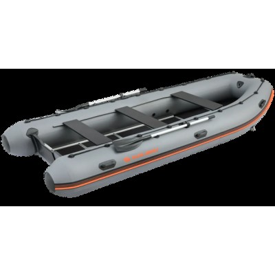 Колибри КМ-400ДСЛ (Kolibri KM-400DSL) тёмно-серая моторная килевая надувная лодка + фанерный пайол