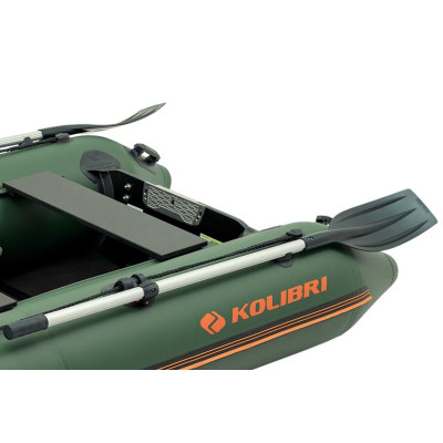 Надувная лодка Колибри КМ-260Д Профи (Kolibri KM-260D) моторная килевая слань-книжка, зелёная