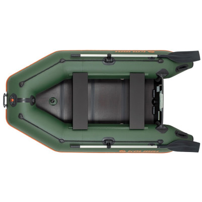 Надувная лодка Колибри КМ-260Д Профи (Kolibri KM-260D) моторная килевая слань-книжка, зелёная