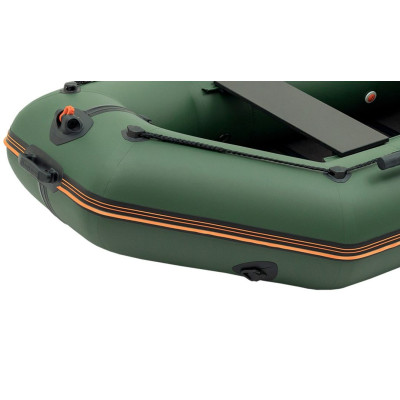Надувная лодка Колибри КМ-260Д Профи (Kolibri KM-260D) моторная килевая слань-книжка, зелёная