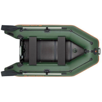 Надувная лодка Колибри КМ-260Д Профи (Kolibri KM-260D) моторная килевая слань-книжка, зелёная