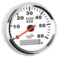 Тахометр со счетчиком моточасов ECMS белый CMH3-WS-3K (901-00007)