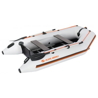 Kolibri KM-300D (Kolibri KM-300D Profi) hellgraues Schlauchboot mit Motorkiel + Aluminiumboden