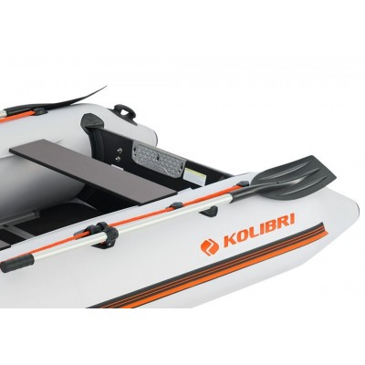 Kolibri KM-300D (Kolibri KM-300D Profi) hellgraues Schlauchboot mit Motorkiel + Aluminiumboden