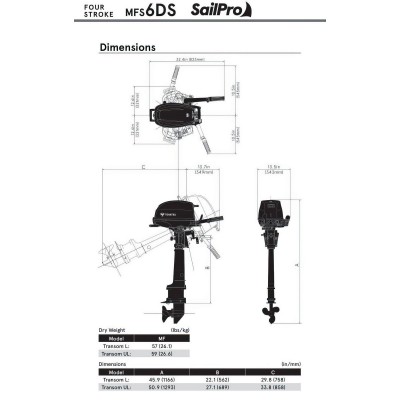 Човновий двигун Tohatsu MFS6D SUL Sail Pro