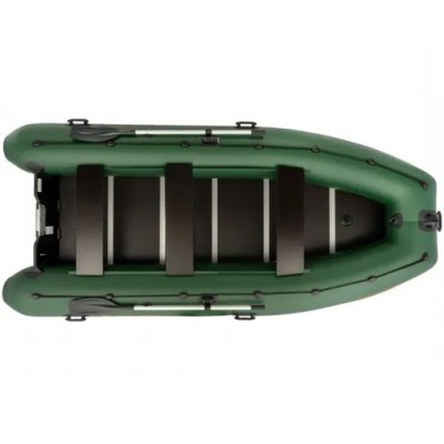 Колибри КМ-400ДСЛ (Kolibri KM-400DSL) зелёная моторная килевая надувная лодка + фанерный пайол