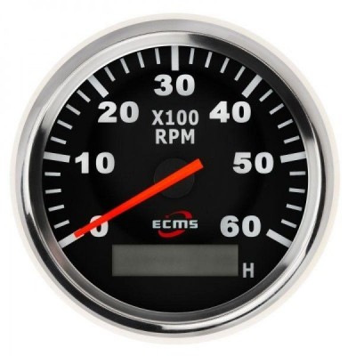 Тахометр со счетчиком моточасов ECMS черный CMH3-BS-3K (901-00008)