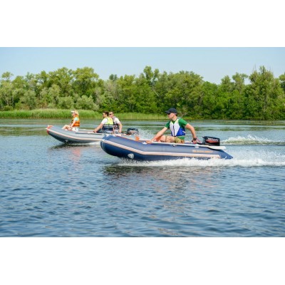 Kolibri KM-300D (Kolibri KM-300D Profi) dunkelgraues Schlauchboot mit Motorkiel + Aluminiumboden