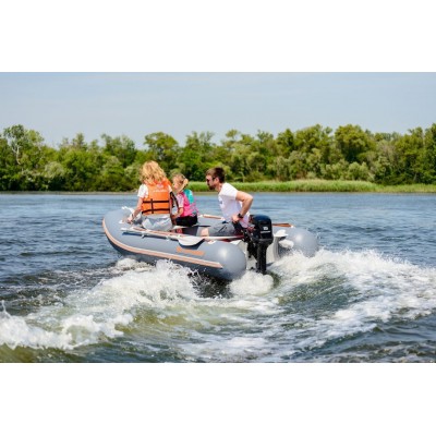 Kolibri KM-330DL (Kolibri KM-330DL) dunkelgraues Schlauchboot mit Motorkiel + Bodenbrett