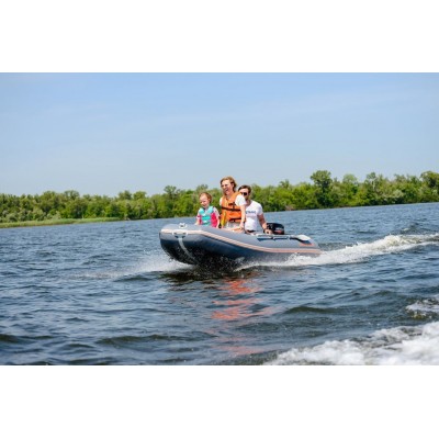 Kolibri KM-330DL (Kolibri KM-330DL) dunkelgraues Schlauchboot mit Motorkiel + Bodenbrett