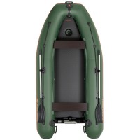 Колибри КМ-330ДЛ (Kolibri KM-330DL) зелёная моторная килевая надувная лодка + Air-Deck