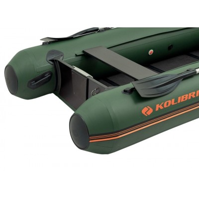 Колибри КМ-330ДЛ (Kolibri KM-330DL) зелёная моторная килевая надувная лодка + Air-Deck