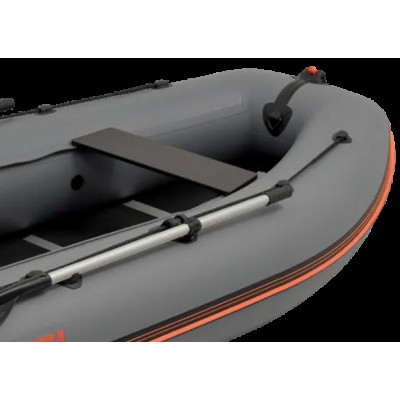 Колибри КМ-360ДСЛ (Kolibri KM-360DSL) тёмно-серая моторная килевая надувная лодка + фанерный пайол