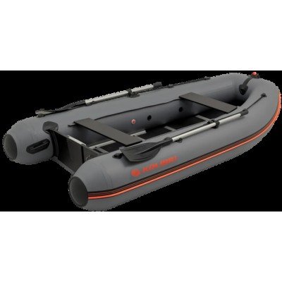 Колибри КМ-360ДСЛ (Kolibri KM-360DSL) тёмно-серая моторная килевая надувная лодка + фанерный пайол