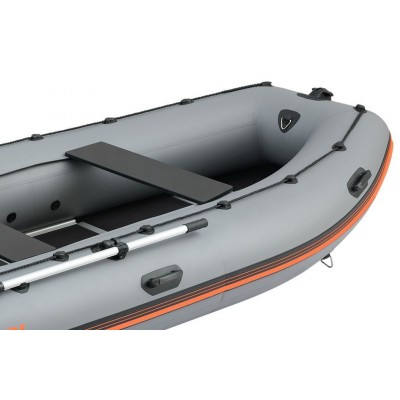 Колибри КМ-450ДСЛ (Kolibri KM-450DSL) тёмно-серая моторная килевая надувная лодка + алюминиевый пайол