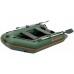 Надувная лодка Колибри КМ-245Д Профи (Kolibri KM-245D) моторная килевая слань-книжка, зелёная