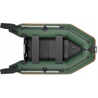 Надувная лодка Колибри КМ-245Д Профи (Kolibri KM-245D) моторная килевая слань-книжка, зелёная
