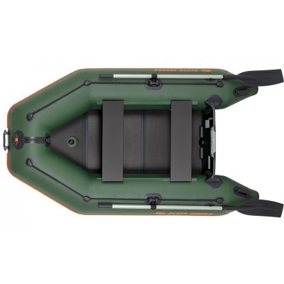 Надувная лодка Колибри КМ-245Д Профи (Kolibri KM-245D) моторная килевая слань-книжка, зелёная