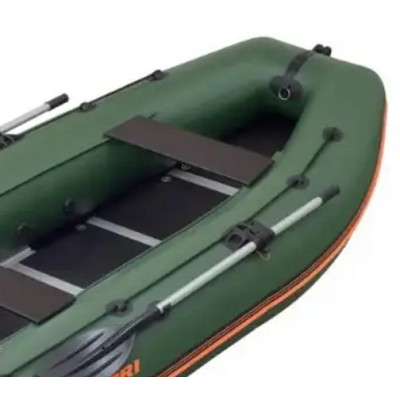 Надувная лодка Колибри КМ-400ДСЛ (Kolibri KM-400DSL) моторная килевая фанерный пайол, зелёная
