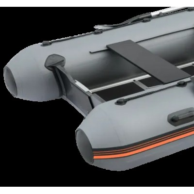 Колибри КМ-400ДСЛ (Kolibri KM-400DSL) тёмно-серая моторная килевая надувная лодка + алюминиевый пайол