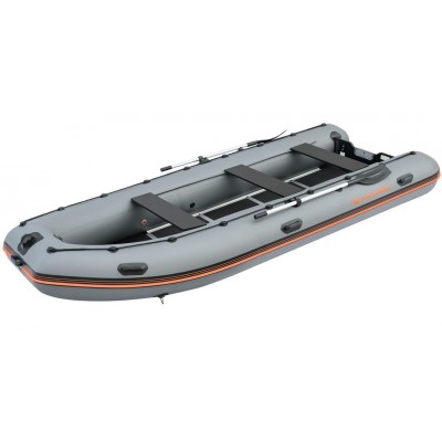 Колибри КМ-450ДСЛ (Kolibri KM-450DSL) тёмно-серая моторная килевая надувная лодка + фанерный пайол