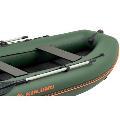 Колибри КМ-280ДЛ (Kolibri KM-280DL) зелёная моторная килевая надувная лодка + Air-Deck