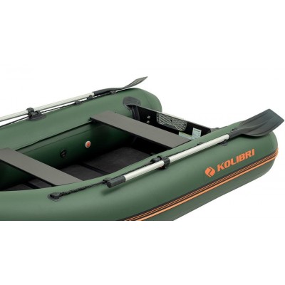 Колибри КМ-280ДЛ (Kolibri KM-280DL) зелёная моторная килевая надувная лодка + Air-Deck