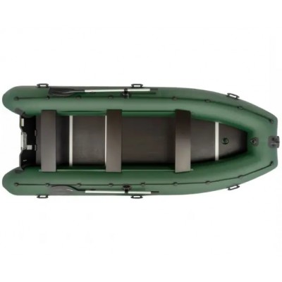 Колибри КМ-450ДСЛ (Kolibri KM-450DSL) зелёная моторная килевая надувная лодка + алюминиевый пайол