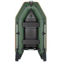 Колибри КМ-260Д (Kolibri KM-260D Профи) зелёная моторная килевая надувная лодка + слань-книжка
