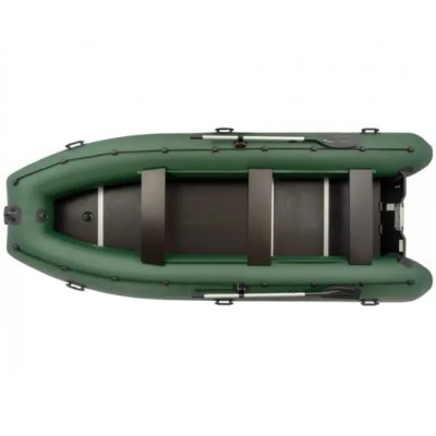 Колибри КМ-450ДСЛ (Kolibri KM-450DSL) зелёная моторная килевая надувная лодка + фанерный пайол