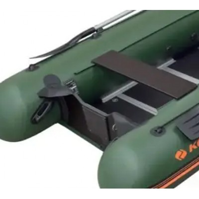 Колибри КМ-450ДСЛ (Kolibri KM-450DSL) зелёная моторная килевая надувная лодка + фанерный пайол