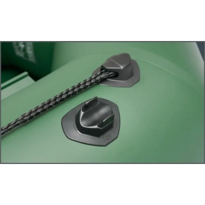 Колибри КМ-450ДСЛ (Kolibri KM-450DSL) зелёная моторная килевая надувная лодка + фанерный пайол
