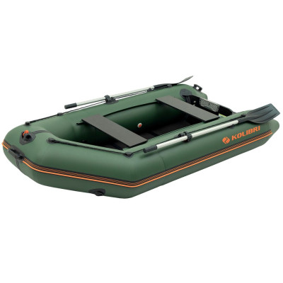Надувная лодка Колибри КМ-280Д Профи (Kolibri KM-280D) моторная килевая слань-книжка, зелёная
