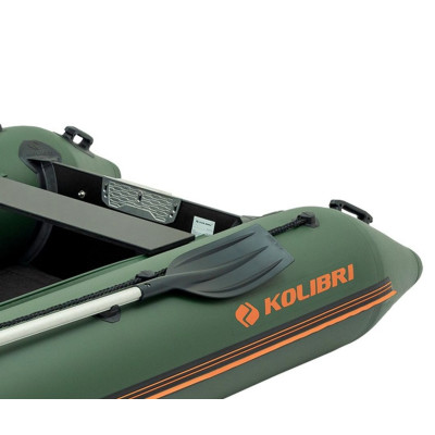 Надувная лодка Колибри КМ-360Д Профи (Kolibri KM-360D) моторная килевая фанерный пайол, зелёная