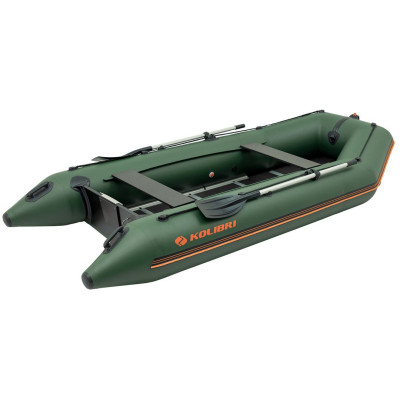Надувная лодка Колибри КМ-360Д Профи (Kolibri KM-360D) моторная килевая фанерный пайол, зелёная