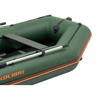 Колибри КМ-300Д (Kolibri KM-300D Профи) зелёная моторная килевая надувная лодка + алюминиевый пайол