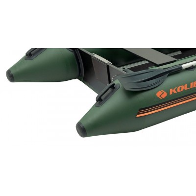 Колибри КМ-300Д (Kolibri KM-300D Профи) зелёная моторная килевая надувная лодка + алюминиевый пайол