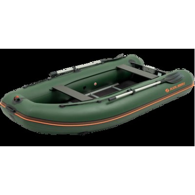 Колибри КМ-360ДСЛ (Kolibri KM-360DSL) зелёная моторная килевая надувная лодка + алюминиевый пайол