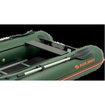 Колибри КМ-360ДСЛ (Kolibri KM-360DSL) зелёная моторная килевая надувная лодка + алюминиевый пайол