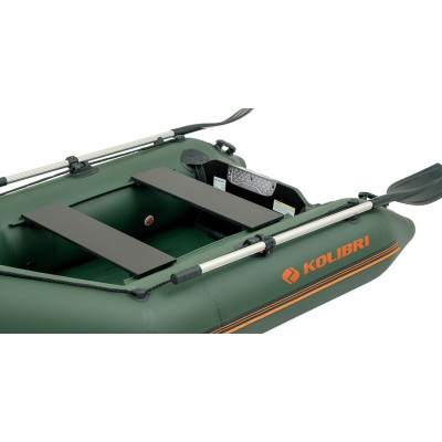 Надувная лодка Колибри КМ-245 (Kolibri KM-245) моторная без настила, зелёная