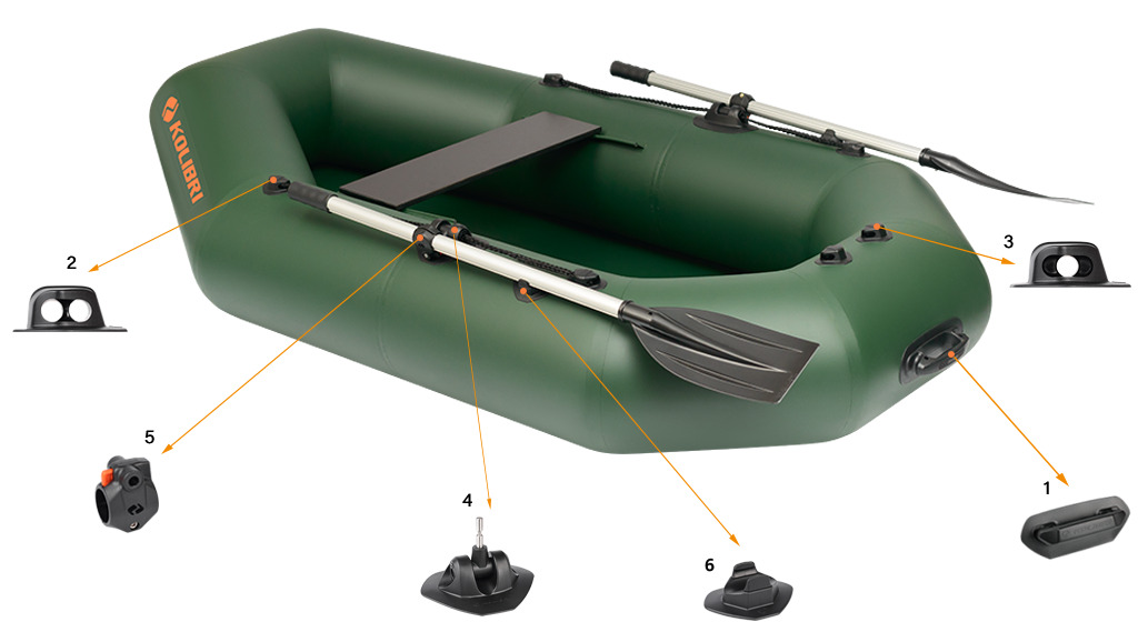 Accessoires pour bateau pneumatique Kolibri K-220T de la série Standard