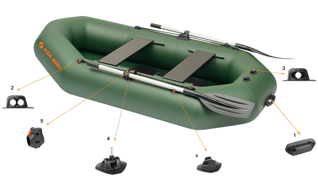 Zubehör für Schlauchboot Kolibri K-250T aus der Profi-Serie