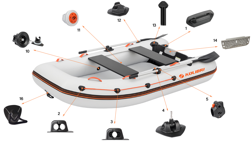 Фурнитура моторной лодки Kolibri KM-270XL