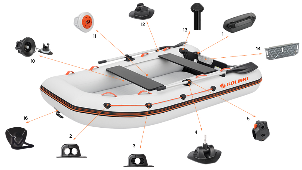 Фурнитура моторной лодки Kolibri KM-300XL