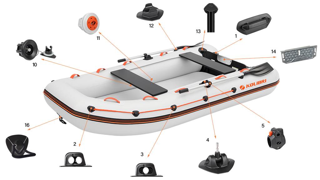 Фурнитура моторной лодки Kolibri KM-330XL